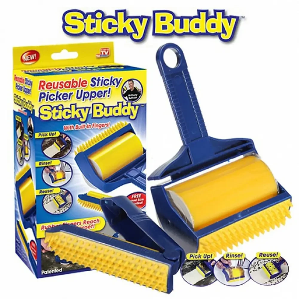 ЩІТКА ЛИПКИЙ ВАЛІК ДЛЯ ЧИЩЕННЯ КИЛИМІВ ТА ОДЯГУ STICKY BUDDY