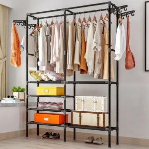 Вішалка для одягу з полицями (160x112x46см) Simple Coat Rack Double Row