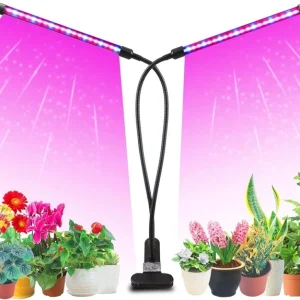 Світлодіодна фітолампа для росту рослин та розсади Повний спектр 2 голови LED