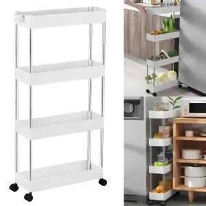 Поличка на коліщатках 4 рівні (87×38×13см) Bathroom Rack