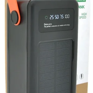 Портативний Power Bank 100000 мАг з сонячною панеллю та ліхтариком
