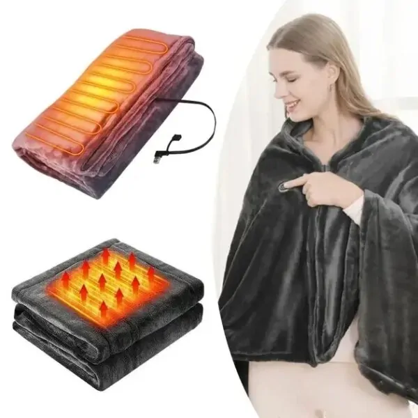 Електроковдра-Плед з підігрівом (155*80) Electric Heating Shawl Blanket USB