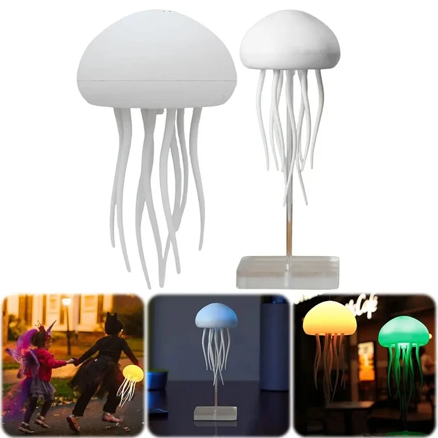 Ночник LED лампа Медуза з USB NTL-5B з рухами та кольором RGB білий