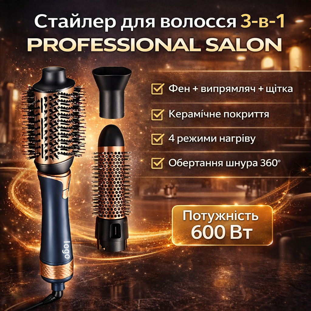 Професійний стайлер для волосся 3-в-1 New Professional Salon