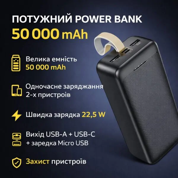 Повербанк Awei 50000 mAh, 22.5 Вт