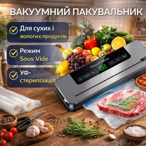 Вакуумний упаковувач сухих/вологих продуктів з УФ-стерилізацією в режимі Sous Vide