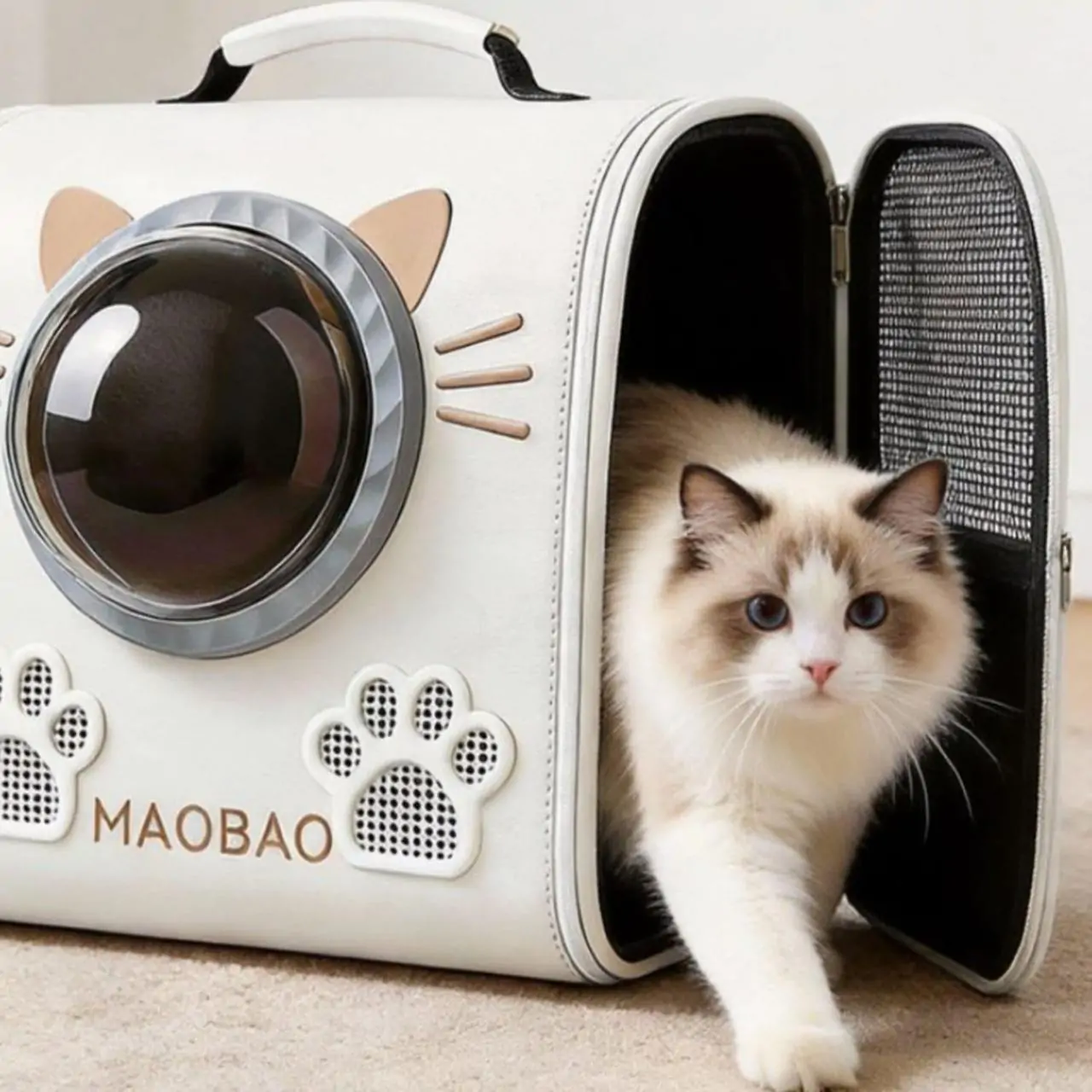 Рюкзак для котів S-cat1 з прозорим вікном та вентиляцією 36×24×40 см - Зображення 5